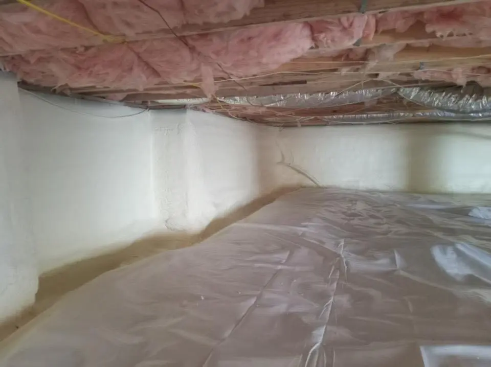 Crawl space encapsulation with closed-cell spray foam for Commercial Roof Restoration in Fort Hunt